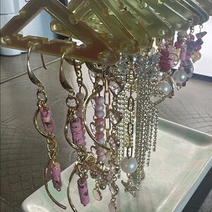 Elegant Gold and Red Women's Earrings